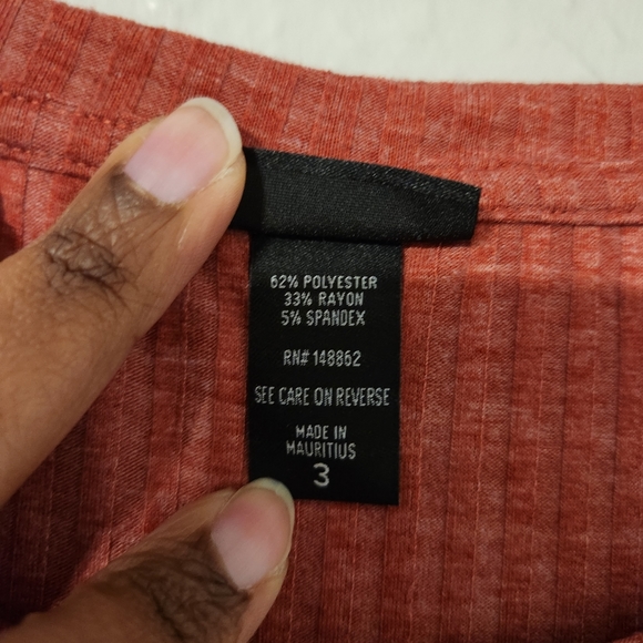 Torrid Orange Ribbed Tee - Picture 5 of 6